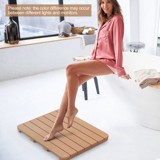 Waterproof HIPS Bath Spa Shower Mat with Non Slip Foot Pads-Brown LuxuryLifeWay Online Store