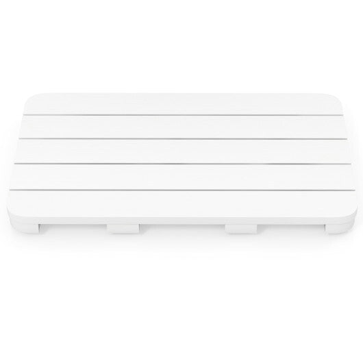 Waterproof HIPS Spa Shower Mat for Bathroom with Non Slip Foot Pads-White