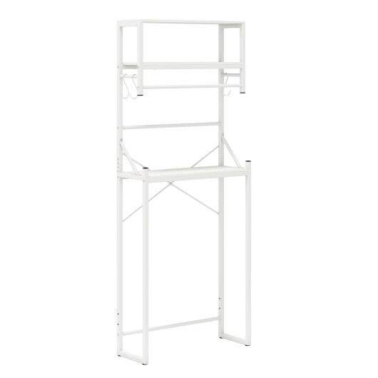 Over the Toilet Storage Rack 3-Tier Over Toilet Bathroom Organizer with Towel Holder-White