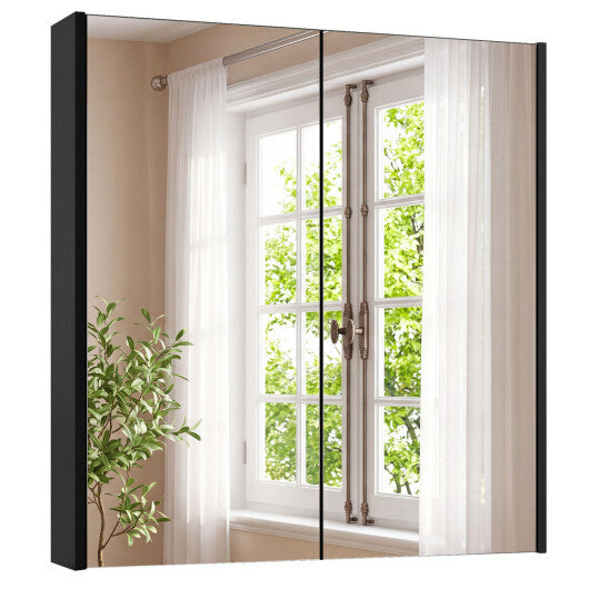 Double Door Bathroom Wall Cabinet with Mirror and Adjustable Shelf LuxuryLifeWay Online Store