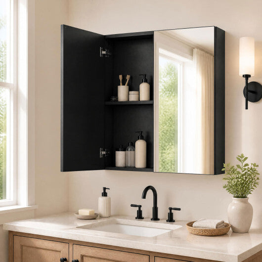 Double Door Bathroom Wall Cabinet with Mirror and Adjustable Shelf LuxuryLifeWay Online Store