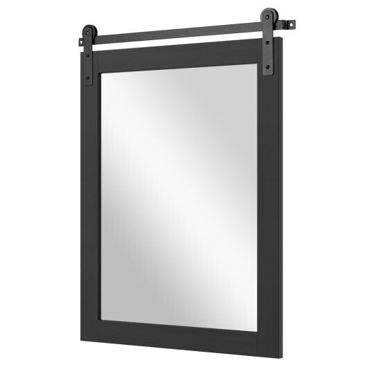 29" x 23" Rectangle Farmhouse Wall Mirror with Metal Bracket for Bathroom-Brown LuxuryLifeWay Online Store