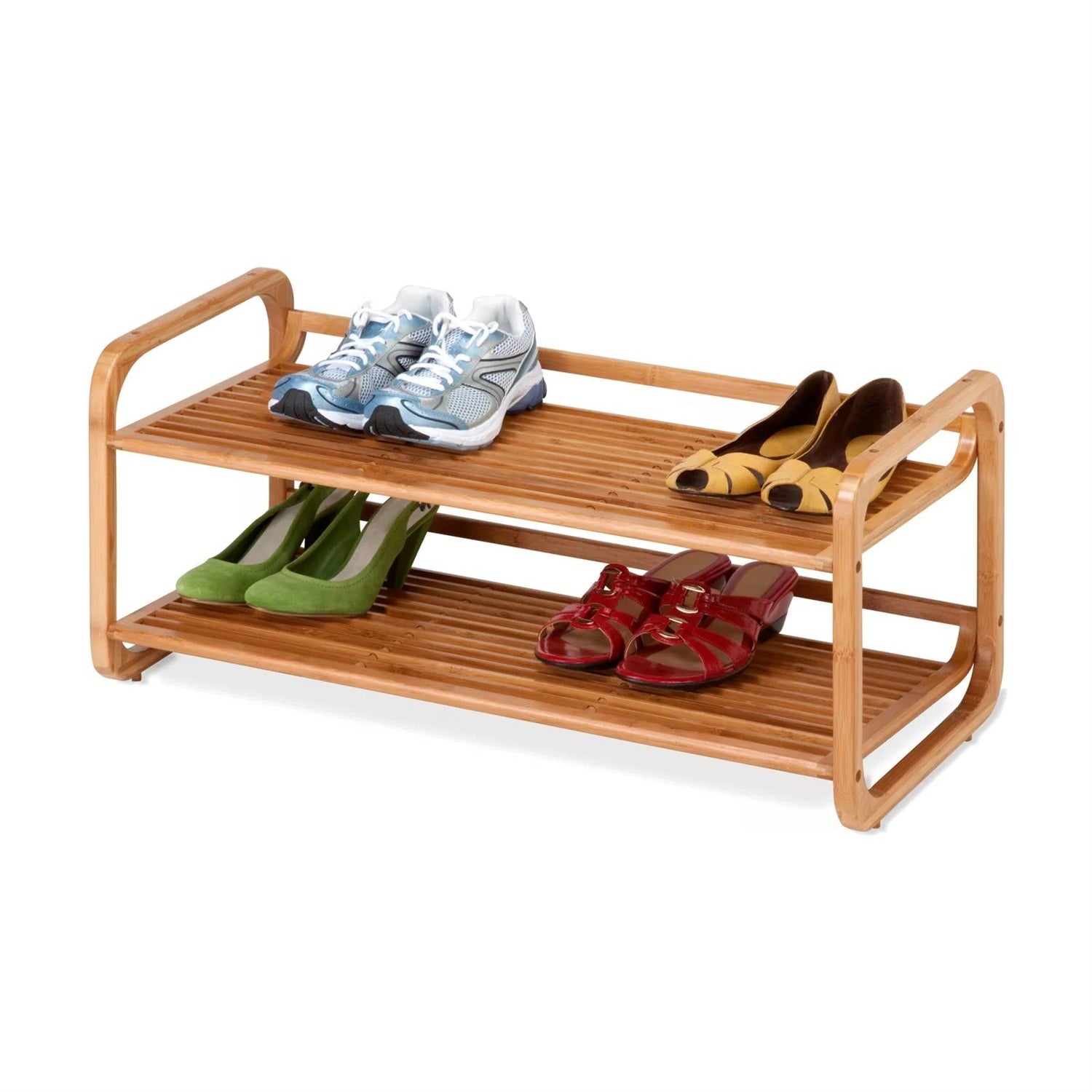 Bamboo Modern 2-Shelf Stackable Shoe Rack - Holds up to 8 Pair of Shoes LuxuryLifeWay Online Store