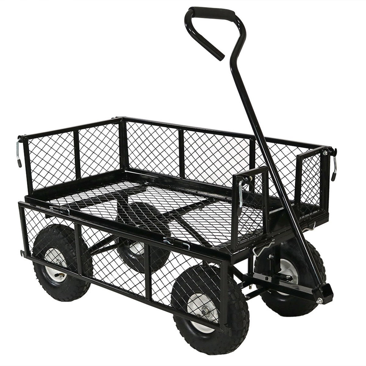 Heavy Duty Black Wheelbarrow Steel Log Garden Cart LuxuryLifeWay Online Store