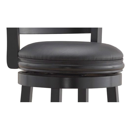 Black 29-inch Swivel Seat Barstool with Faux Leather Cushion Seat LuxuryLifeWay Online Store