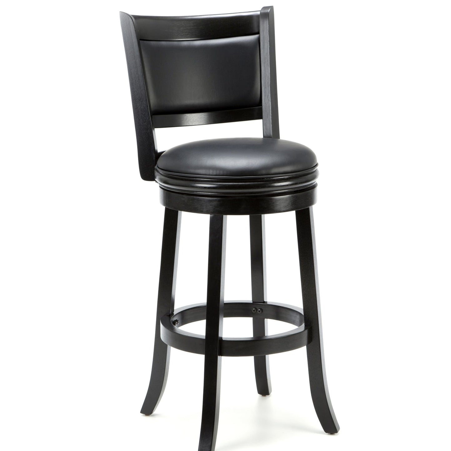Black 29-inch Swivel Seat Barstool with Faux Leather Cushion Seat LuxuryLifeWay Online Store
