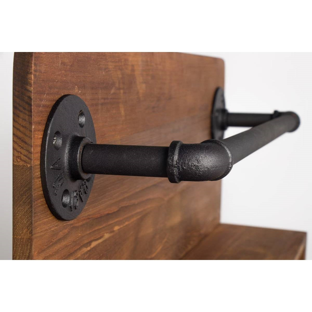 4 Bottle Rustic Farmhouse Wall Mounted Wine Rack with Glass Holder LuxuryLifeWay Online Store