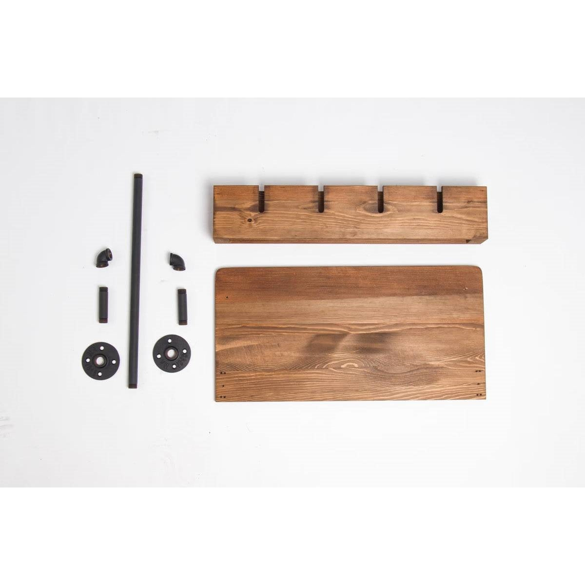 4 Bottle Rustic Farmhouse Wall Mounted Wine Rack with Glass Holder LuxuryLifeWay Online Store