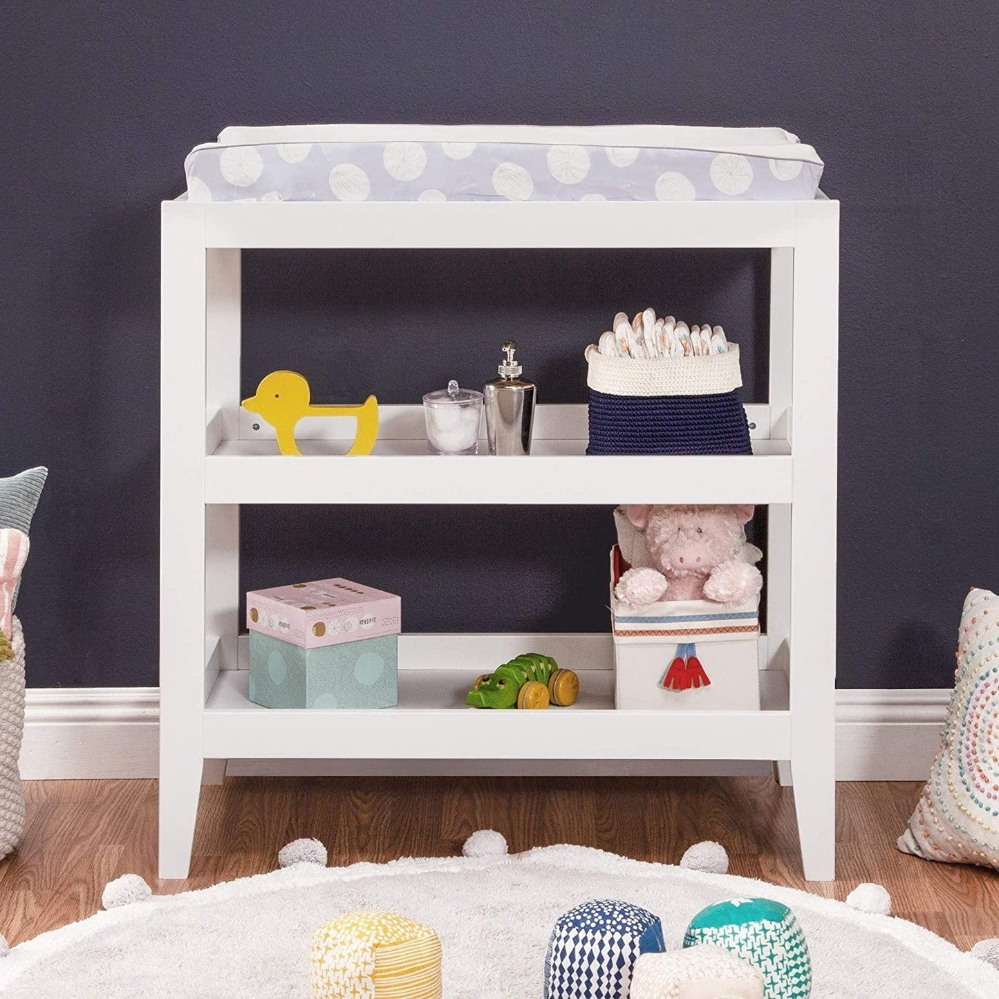 Modern White Baby Changing Table w/ 1-inch Waterproof Changing Pad LuxuryLifeWay Online Store
