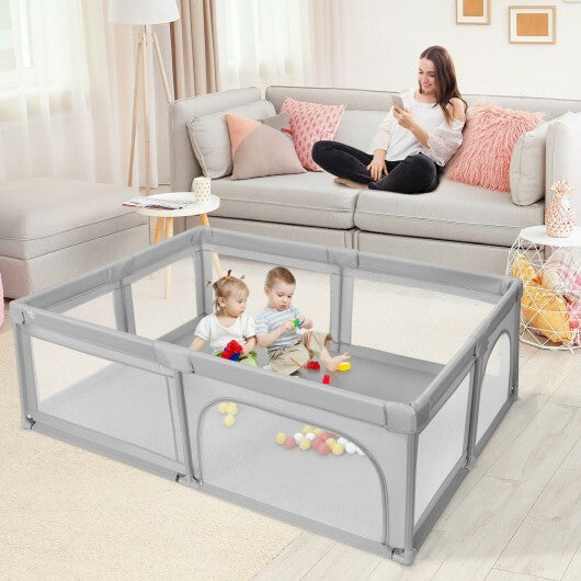 Extra-Large Safety Baby Fence with 50 Ocean Balls-Gray LuxuryLifeWay Online Store