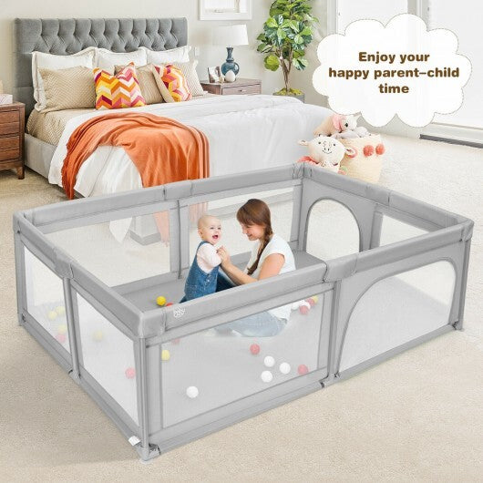 Extra-Large Safety Baby Fence with 50 Ocean Balls-Gray LuxuryLifeWay Online Store