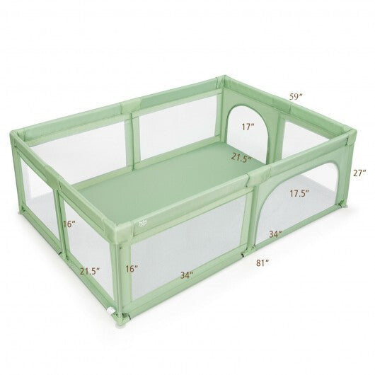 Extra-Large Safety Baby Fence with 50 Ocean Balls-Gray LuxuryLifeWay Online Store