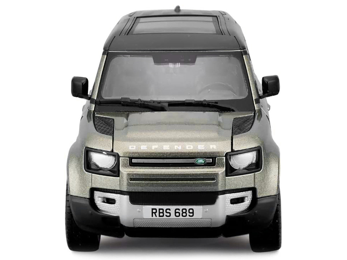 2022 Land Rover Defender 110 Green Metallic with Black Top and Sunroof 1/24 Diecast Model Car by Bburago LuxuryLifeWay Online Store