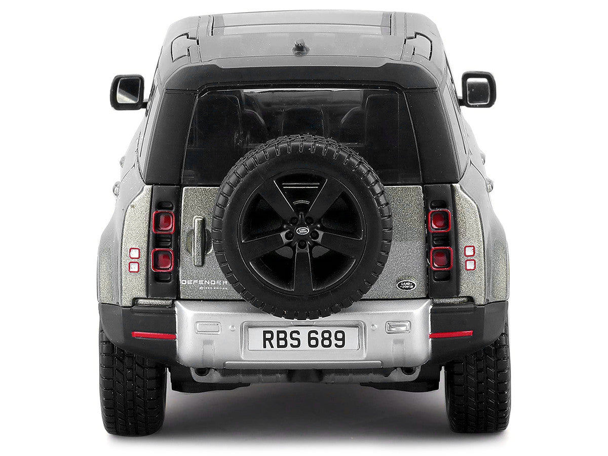 2022 Land Rover Defender 110 Green Metallic with Black Top and Sunroof 1/24 Diecast Model Car by Bburago LuxuryLifeWay Online Store