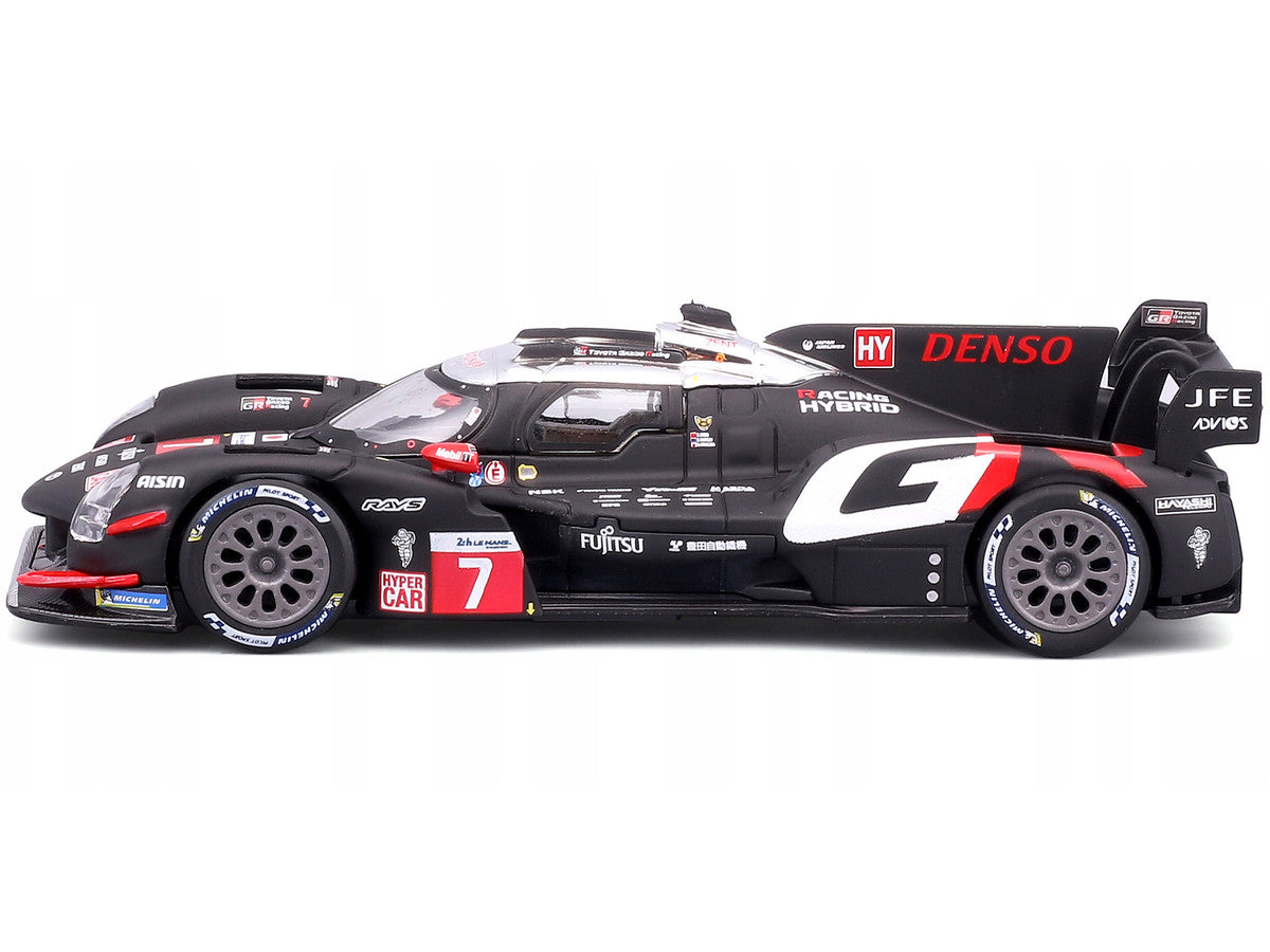 Toyota GR010 Hybrid #7 Kamui Kobayashi - Jose Maria Lopez - Nyck de Vries "Toyota Gazoo Racing" 2nd Place "24 Hours of Le Mans" (2024) "Race" Series 1/43 Diecast Model Car by Bburago LuxuryLifeWay Online Store