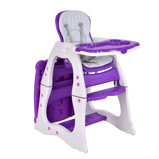 3 in 1 Infant Table and Chair Set Baby High Chair-Purple - Color: Purple LuxuryLifeWay Online Store