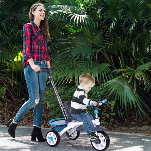 5-in-1 Detachable Baby Stroller Tricycle with Round Canopy-Blue LuxuryLifeWay Online Store