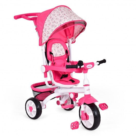 5-in-1 Detachable Baby Stroller Tricycle with Round Canopy-Blue LuxuryLifeWay Online Store