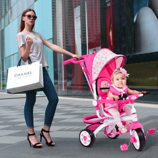 5-in-1 Detachable Baby Stroller Tricycle with Round Canopy-Blue LuxuryLifeWay Online Store