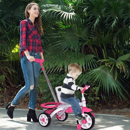 5-in-1 Detachable Baby Stroller Tricycle with Round Canopy-Blue LuxuryLifeWay Online Store