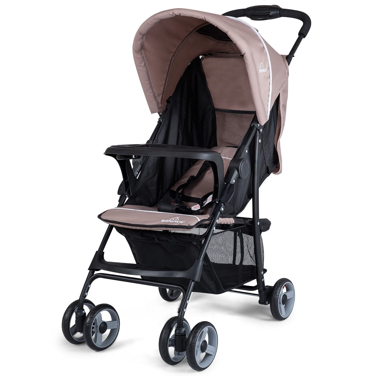 Toddler Travel Stroller for Airplane with Canopy and Adjustable Backrest-Coffee - Color: Brown LuxuryLifeWay Online Store