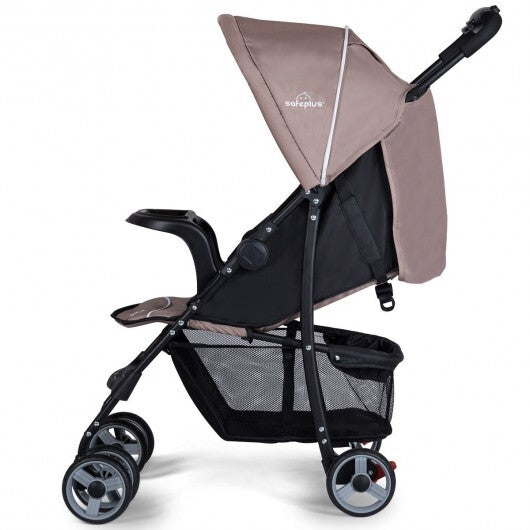 Toddler Travel Stroller for Airplane with Canopy and Adjustable Backrest-Coffee - Color: Brown LuxuryLifeWay Online Store