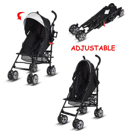 Folding Lightweight Baby Toddler Umbrella Travel Stroller-Black LuxuryLifeWay Online Store