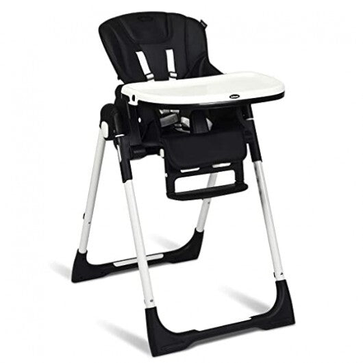 Foldable High chair with Multiple Adjustable Backrest-Black LuxuryLifeWay Online Store