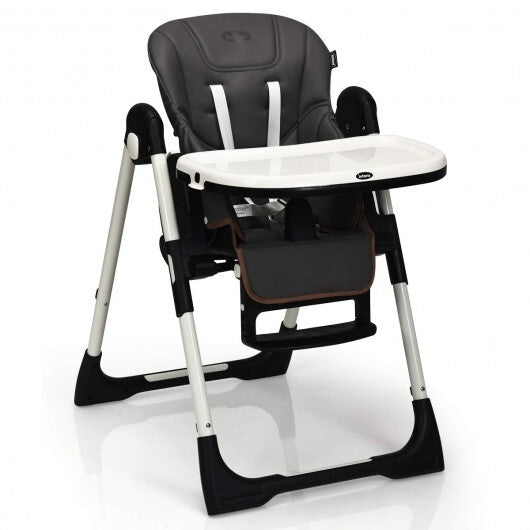 Foldable High chair with Multiple Adjustable Backrest-Black LuxuryLifeWay Online Store