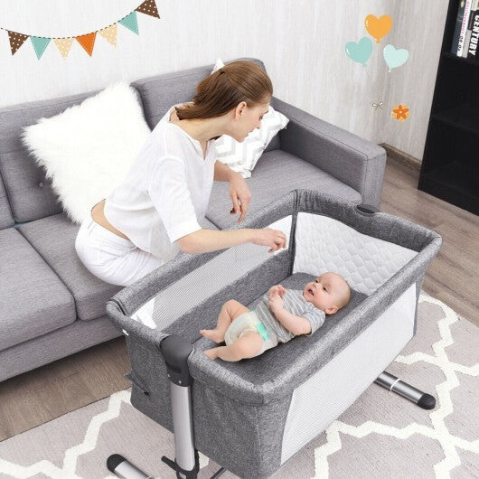 Travel Portable Baby Bed Side Sleeper  Bassinet Crib with Carrying Bag-Gray - Color: Gray LuxuryLifeWay Online Store