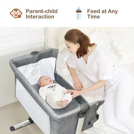 Travel Portable Baby Bed Side Sleeper  Bassinet Crib with Carrying Bag-Gray - Color: Gray LuxuryLifeWay Online Store
