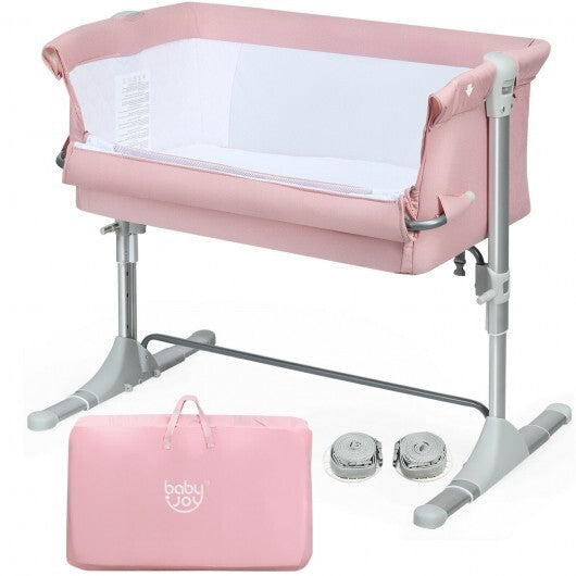Travel Portable Baby Bed Side Sleeper  Bassinet Crib with Carrying Bag-Pink - Color: Pink LuxuryLifeWay Online Store