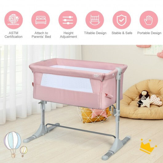 Travel Portable Baby Bed Side Sleeper  Bassinet Crib with Carrying Bag-Pink - Color: Pink LuxuryLifeWay Online Store