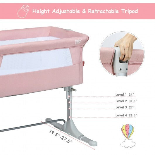 Travel Portable Baby Bed Side Sleeper  Bassinet Crib with Carrying Bag-Pink - Color: Pink LuxuryLifeWay Online Store