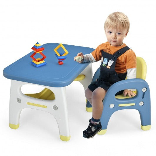 Kids Activity Table and Chair Set with Montessori Toys for Preschool and Kindergarten-Gray LuxuryLifeWay Online Store