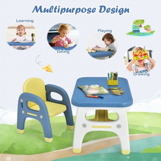 Kids Activity Table and Chair Set with Montessori Toys for Preschool and Kindergarten-Gray LuxuryLifeWay Online Store