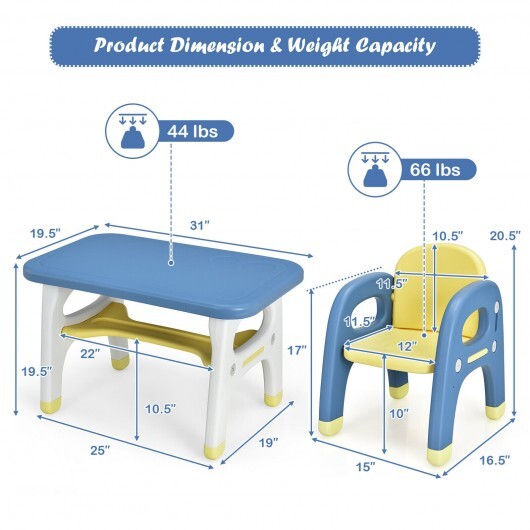 Kids Activity Table and Chair Set with Montessori Toys for Preschool and Kindergarten-Gray LuxuryLifeWay Online Store