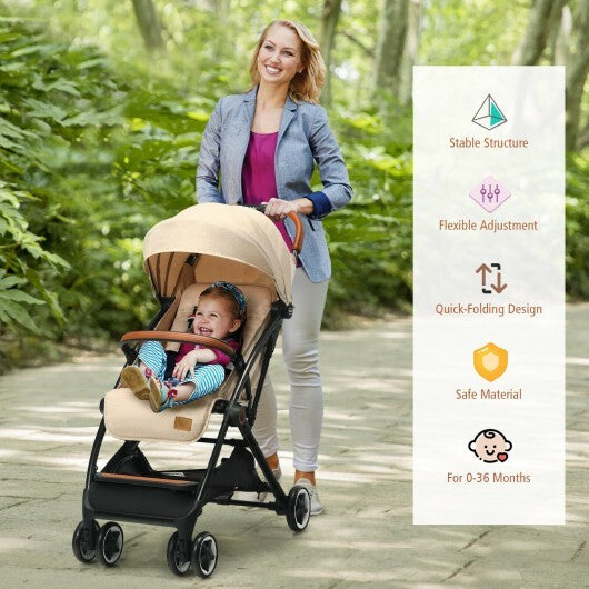 Lightweight Aluminium Frame Baby Stroller with Net-Beige - Color: Beige LuxuryLifeWay Online Store