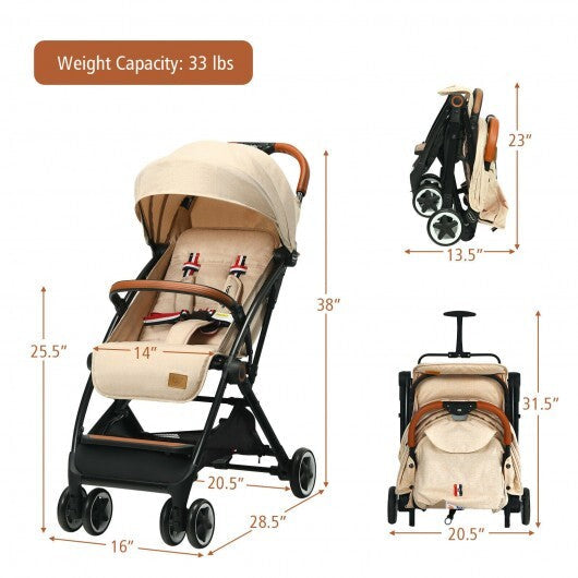 Lightweight Aluminium Frame Baby Stroller with Net-Beige - Color: Beige LuxuryLifeWay Online Store