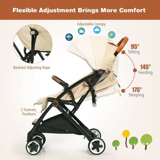 Lightweight Aluminium Frame Baby Stroller with Net-Beige - Color: Beige LuxuryLifeWay Online Store