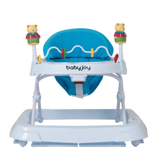 Adjustable Height Removable Folding Portable Baby Walker-Blue LuxuryLifeWay Online Store