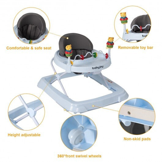 Adjustable Height Removable Folding Portable Baby Walker-Blue LuxuryLifeWay Online Store