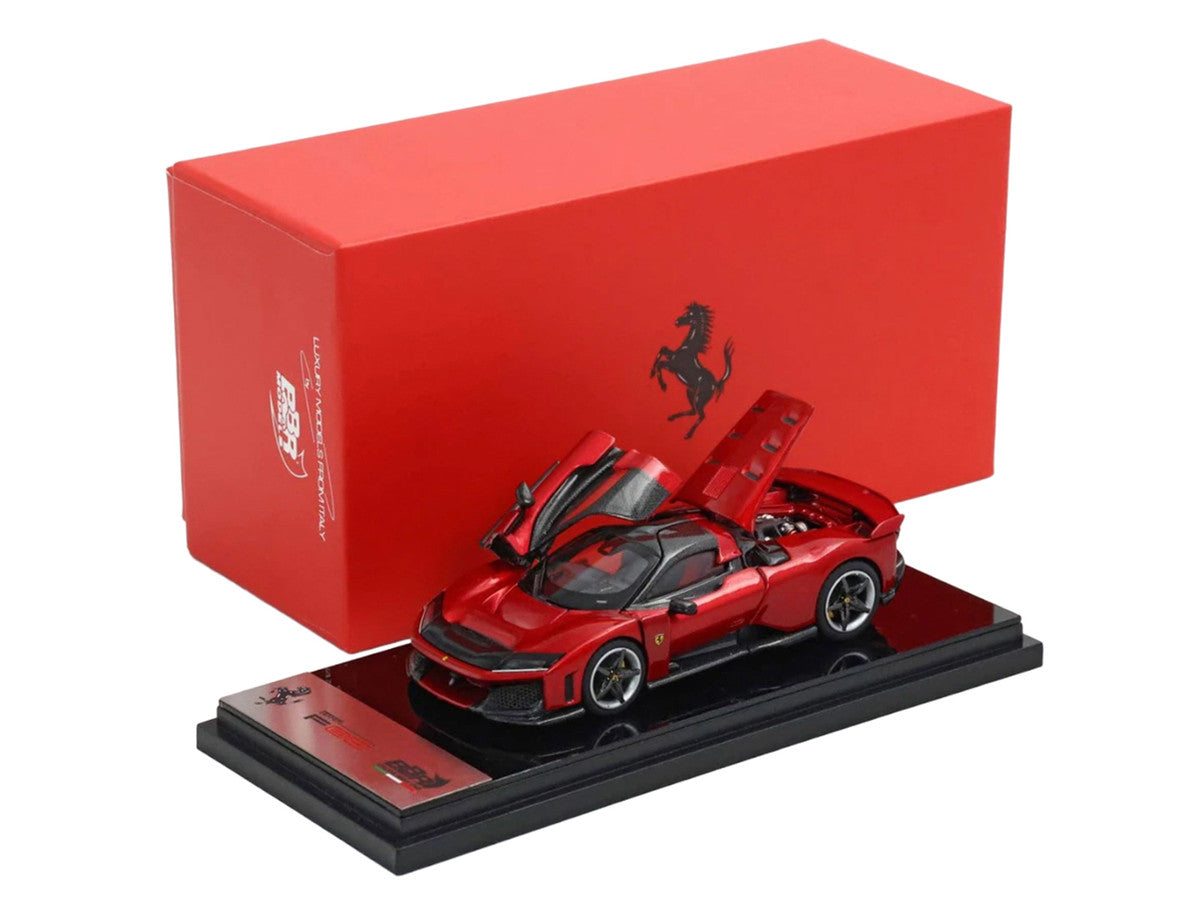 Ferrari F80 Supercar Rosso (Red) Metallic with Black Metallic Top 1/64 Diecast Model Car by BBR LuxuryLifeWay Online Store