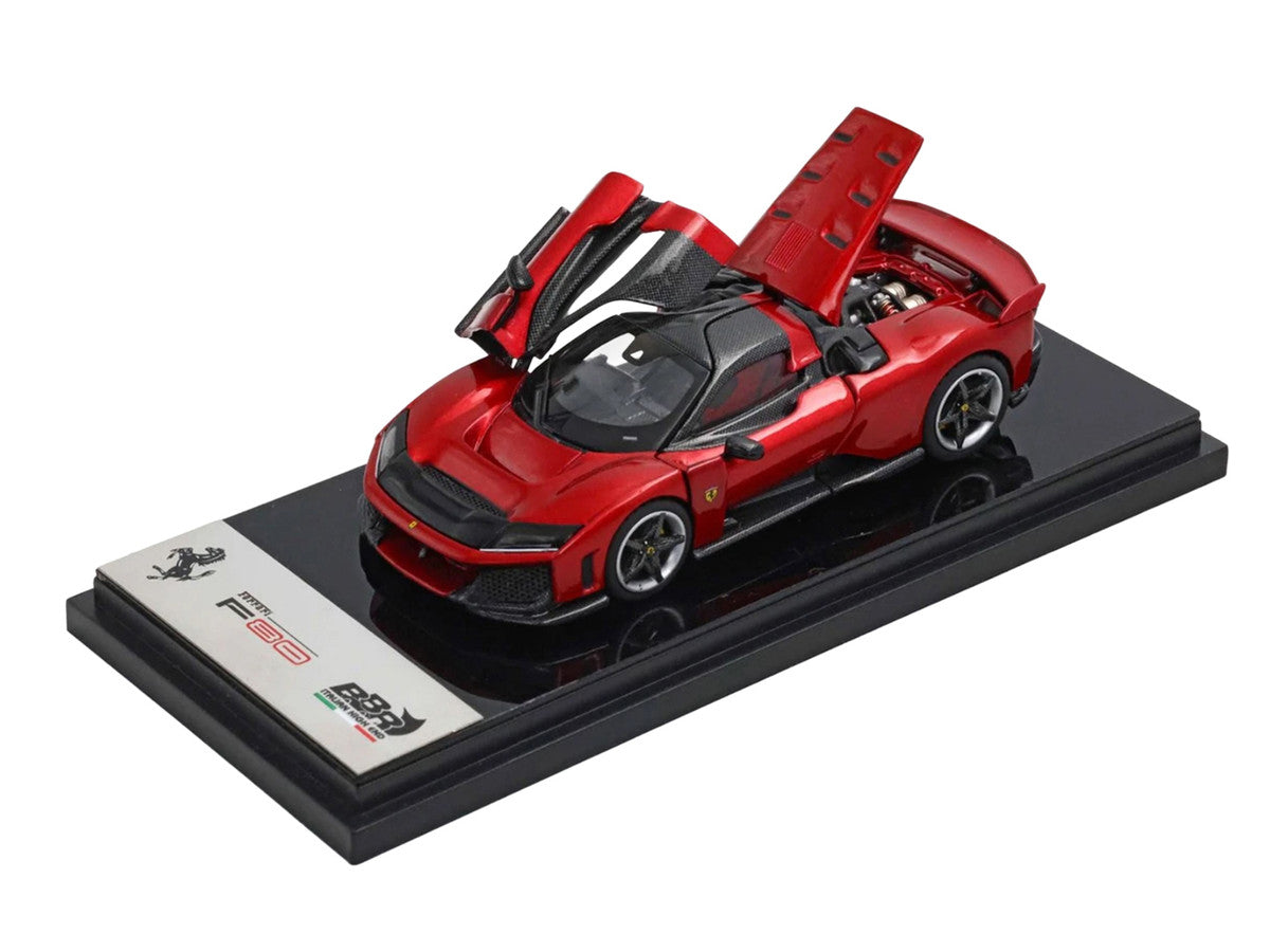 Ferrari F80 Supercar Rosso (Red) Metallic with Black Metallic Top 1/64 Diecast Model Car by BBR LuxuryLifeWay Online Store