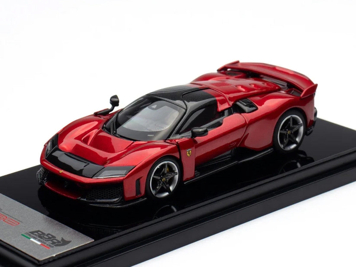 Ferrari F80 Supercar Rosso (Red) Metallic with Black Metallic Top 1/64 Diecast Model Car by BBR LuxuryLifeWay Online Store