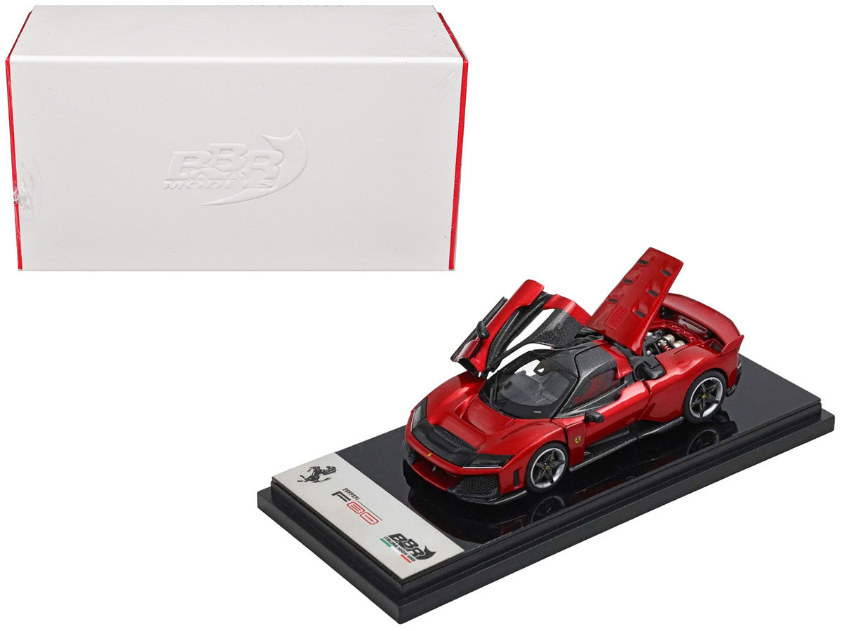 Ferrari F80 Supercar Rosso (Red) Metallic with Black Metallic Top 1/64 Diecast Model Car by BBR LuxuryLifeWay Online Store