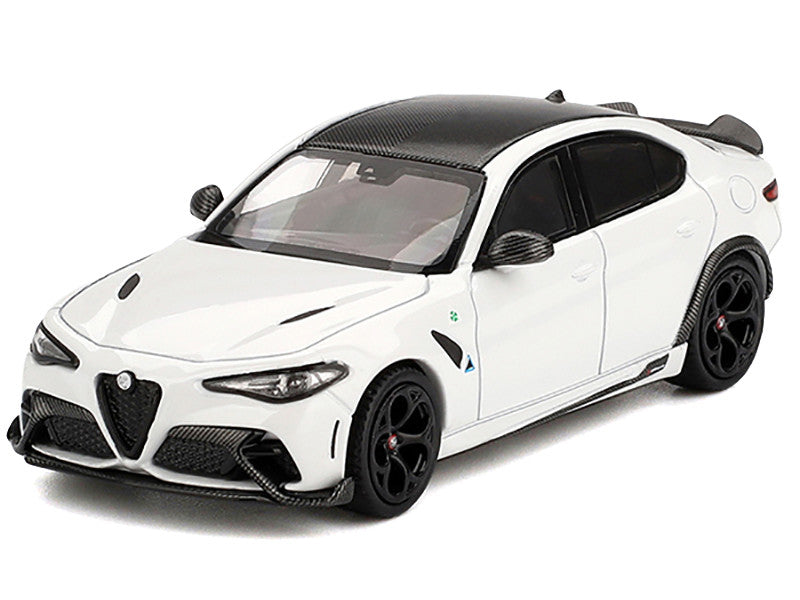 Alfa Romeo Giulia GTA White with Carbon Top 1/64 Diecast Model Car by BBR LuxuryLifeWay Online Store