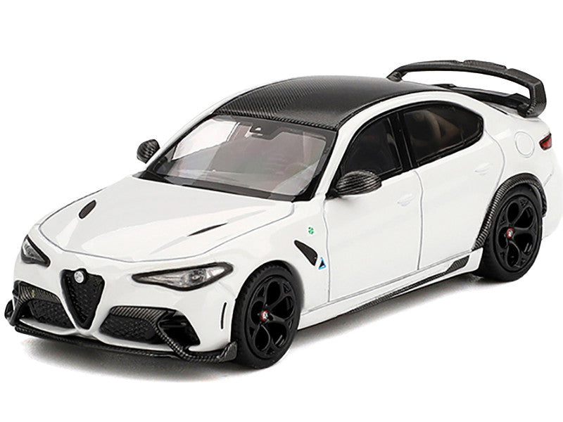 Alfa Romeo Giulia GTAm White with Carbon Top 1/64 Diecast Model Car by BBR LuxuryLifeWay Online Store