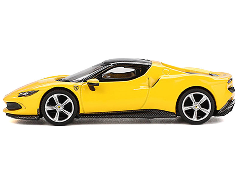 Ferrari 296 GTB Giallo Modena Yellow with Black Top 1/64 Diecast Model Car by BBR LuxuryLifeWay Online Store
