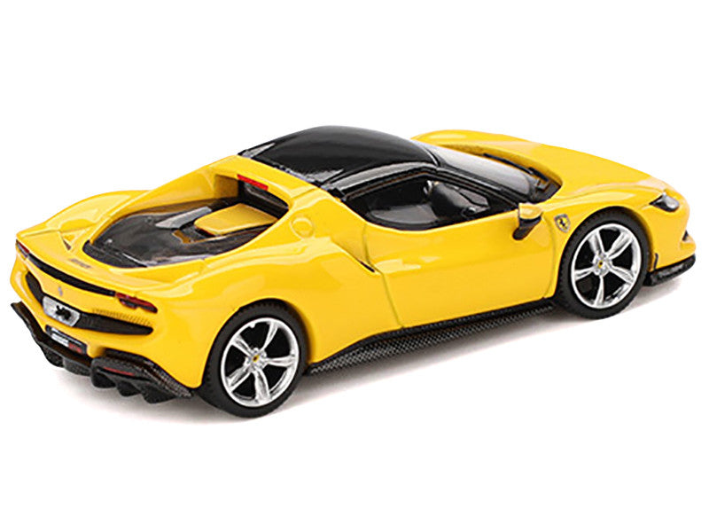Ferrari 296 GTB Giallo Modena Yellow with Black Top 1/64 Diecast Model Car by BBR LuxuryLifeWay Online Store
